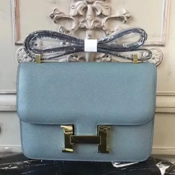 Hermes Blue Lin Constance MM 24cm Epsom kožená taška