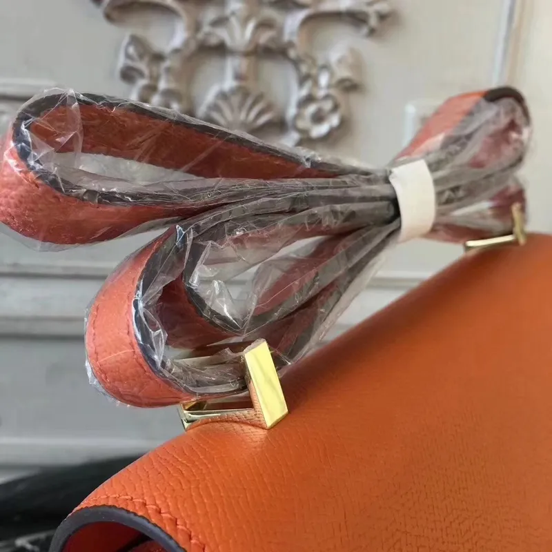 Hermès Orange Constance MM 24cm Epsom kožená taška