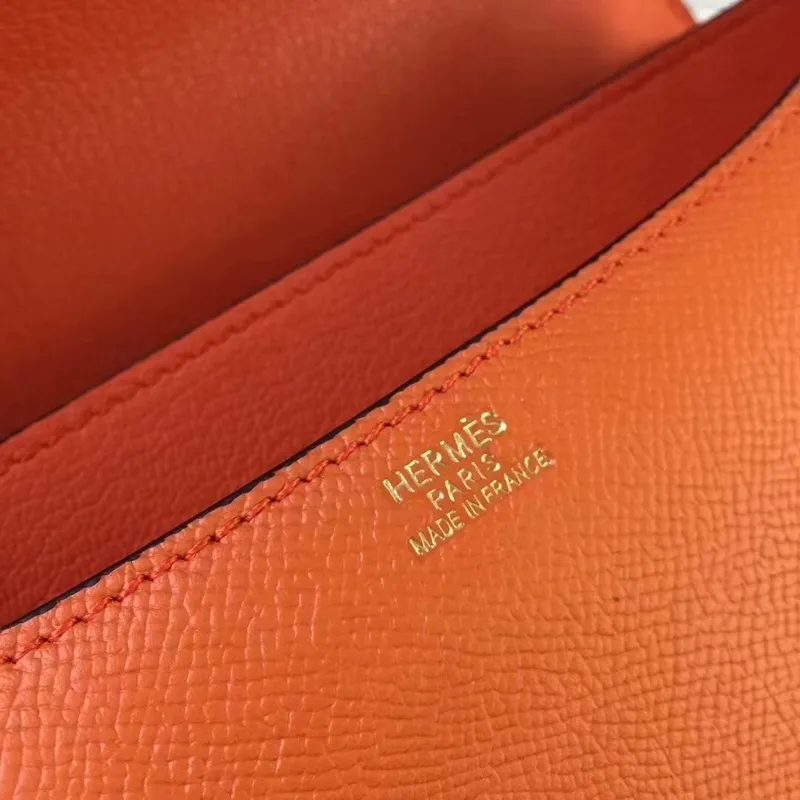 Hermès Orange Constance MM 24cm Epsom kožená taška