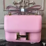 Hermes Pink Constance MM 24cm Epsom kožená taška