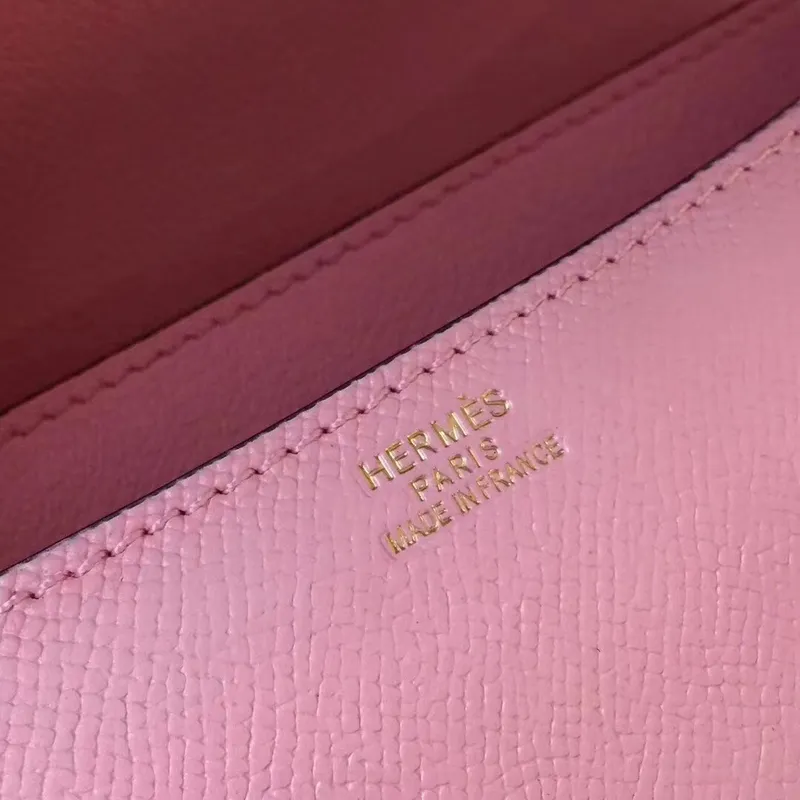 Hermes Pink Constance MM 24cm Epsom kožená taška