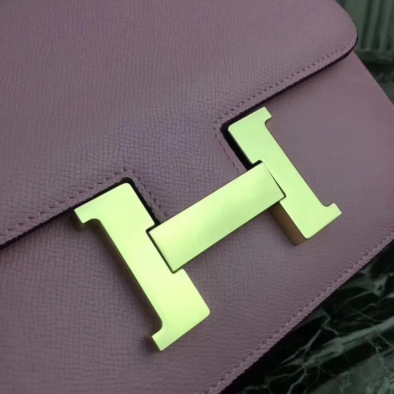 Hermes Pink Constance MM 24cm Epsom kožená taška