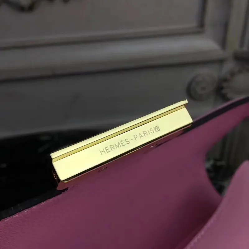 Hermes Pink Constance MM 24cm Epsom kožená taška