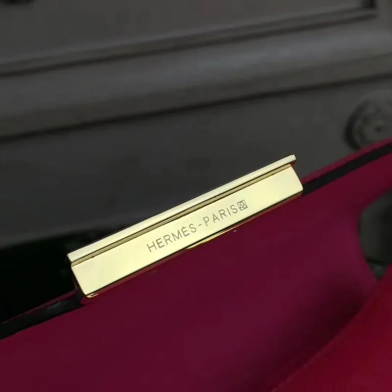 Hermès Červená Constance MM 24cm Epsom kožená taška