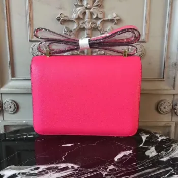 Hermès Červená Constance MM 24cm Epsom kožená taška