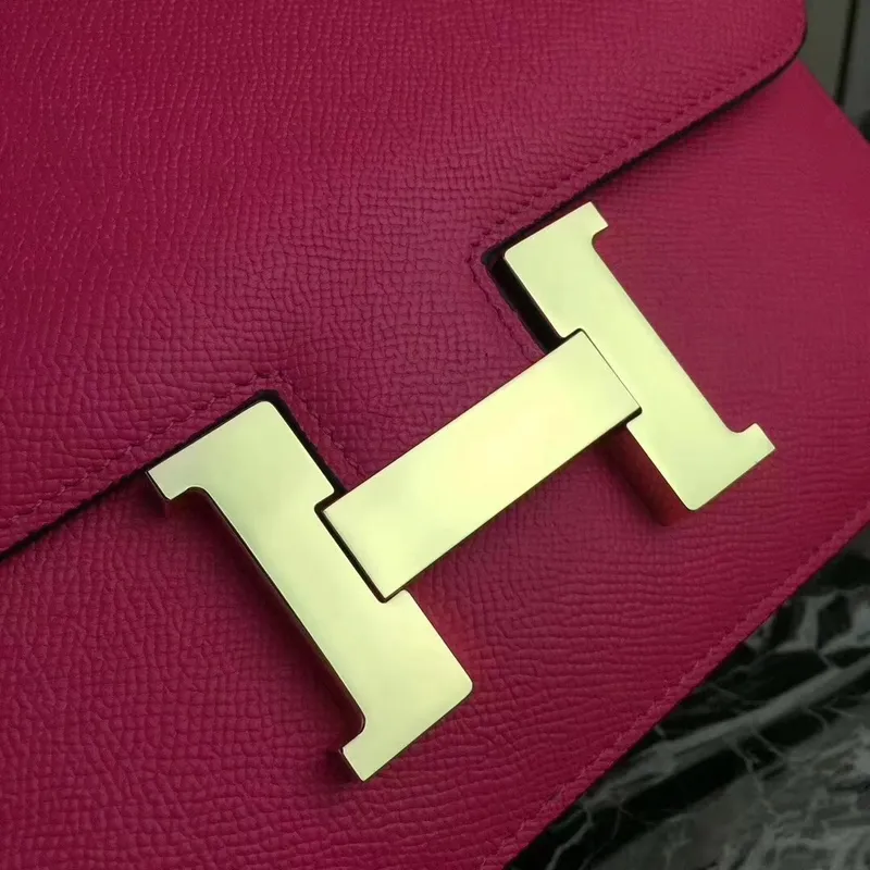 Hermès Červená Constance MM 24cm Epsom kožená taška