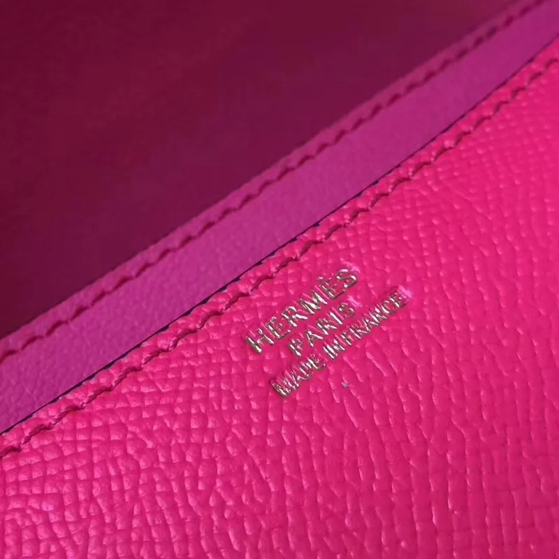 Hermès Červená Constance MM 24cm Epsom kožená taška