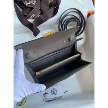 Hermes Constance To Go peněženka v Etain Epsom telecí kůži