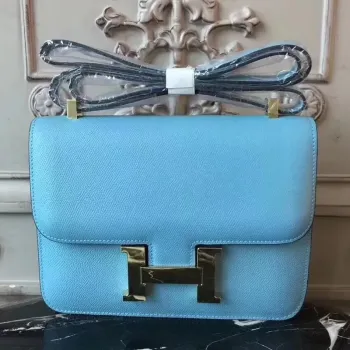 Hermes Blue Atoll Constance MM 24cm Epsom kožená taška