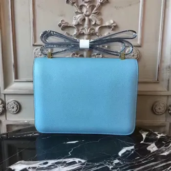 Hermes Blue Atoll Constance MM 24cm Epsom kožená taška