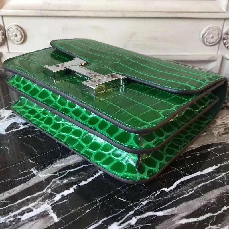 Hermes Bamboo Constance MM 24cm Krokodýlí taška