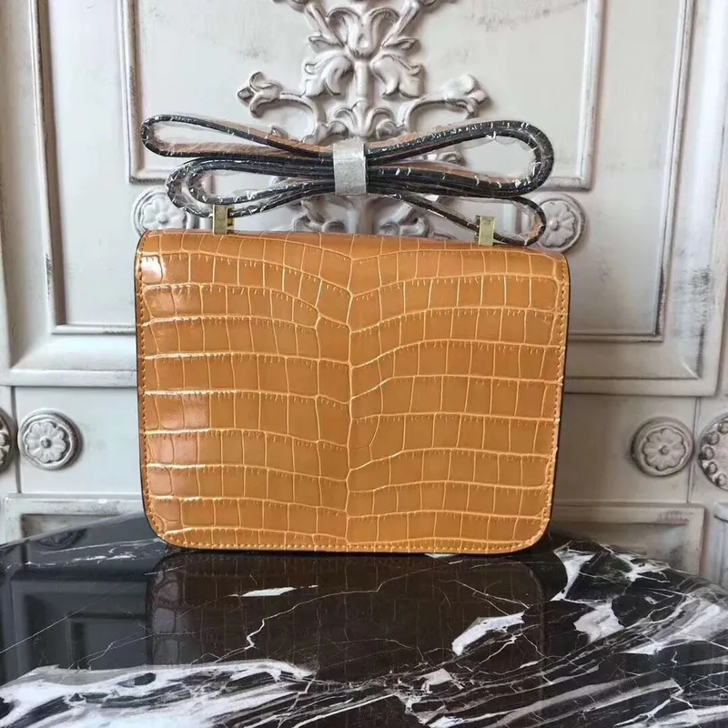 Hermes Camarel Constance MM 24cm Krokodýlí Taška