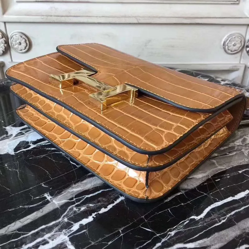 Hermes Camarel Constance MM 24cm Krokodýlí Taška