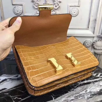 Hermes Camarel Constance MM 24cm Krokodýlí Taška