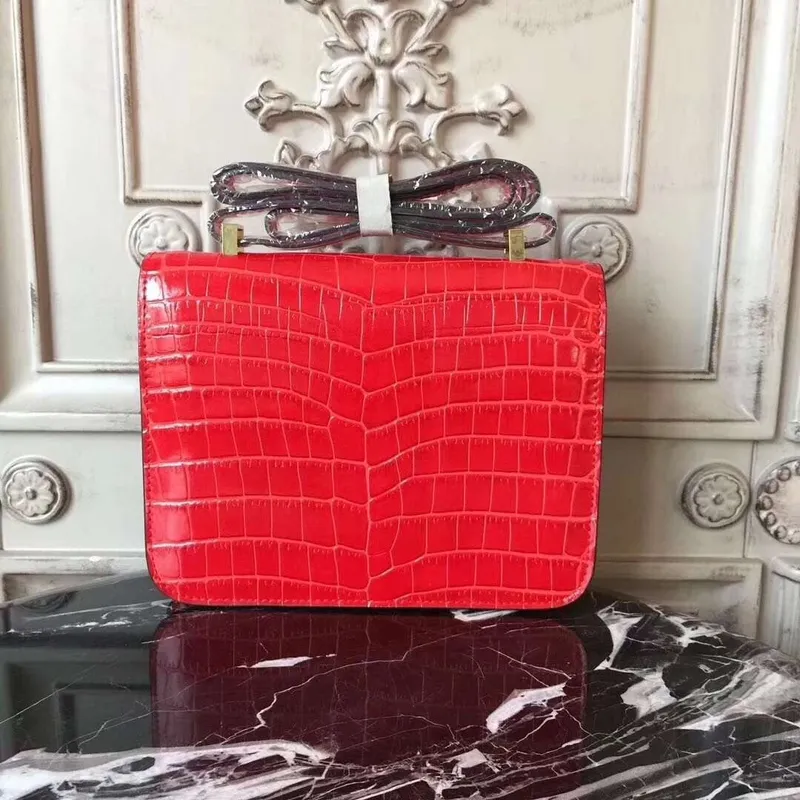 Hermes Cherry Constance MM 24cm Krokodýlí Taška