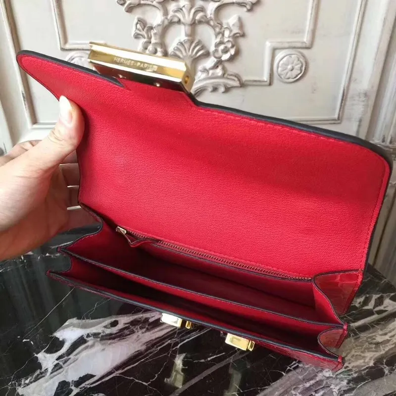 Hermes Cherry Constance MM 24cm Krokodýlí Taška