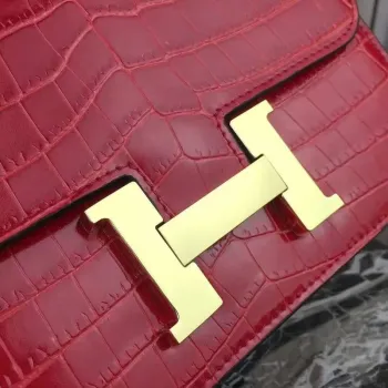 Hermes Cherry Constance MM 24cm Krokodýlí Taška