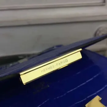 Hermes Blue Constance MM 24cm Krokodýlí Taška