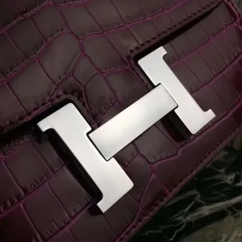 Hermes Fuchsia Constance MM 24cm Krokodýlí Taška