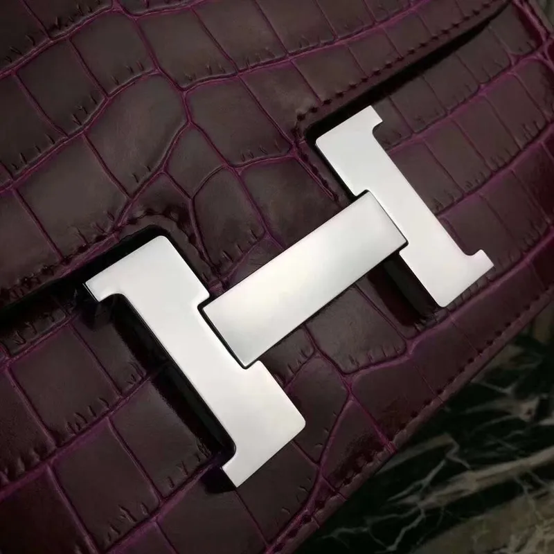 Hermes Fuchsia Constance MM 24cm Krokodýlí Taška
