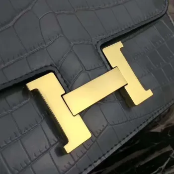 Hermes Blue Lin Constance MM 24cm Krokodýlí Taška