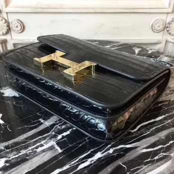 Hermes Black Constance MM 24cm Krokodýlí Taška