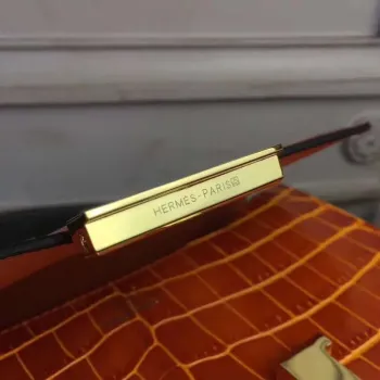 Hermes Orange Constance MM 24cm Krokodýlí Taška