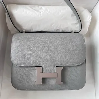 Hermes Constance 18 Ručně vyráběná taška v Gris Mouette Epsom telecí kůži
