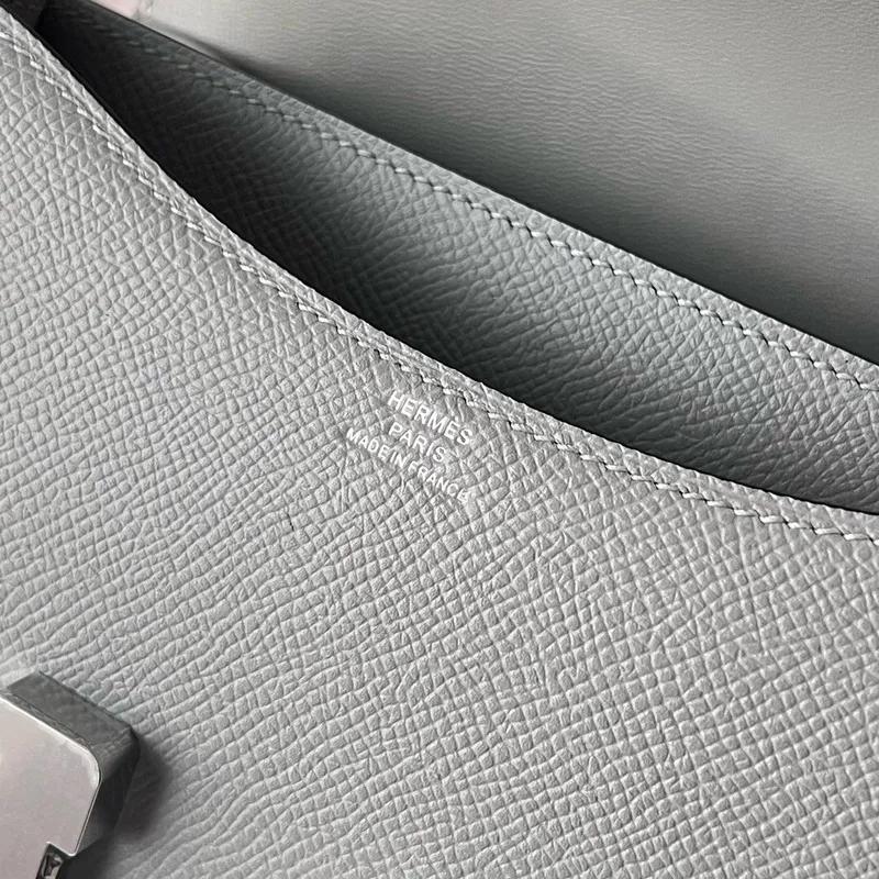 Hermes Constance 18 Ručně vyráběná taška v Gris Mouette Epsom telecí kůži