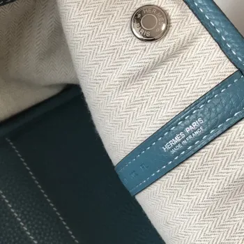 Hermes Garden Party 30 Taška v modré džínové kůži Clemence