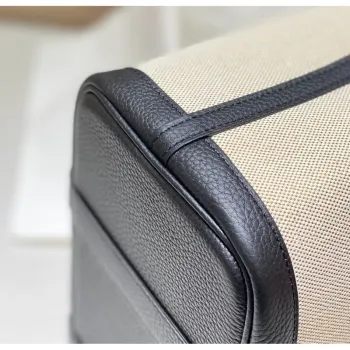 Taška Hermes Garden Party 30 cm v plátně a černé kůži