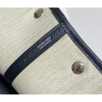 Taška Hermes Garden Party 30 cm v plátně a černé kůži