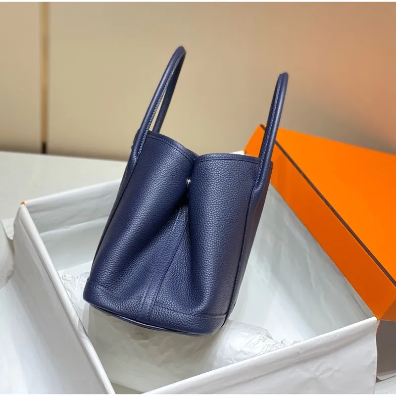 Hermes Garden Party 30 Taška v modré Saphir Taurillon kůži