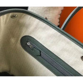 Hermes Garden Party 30 Taška v kůži Vert Amande Clemence