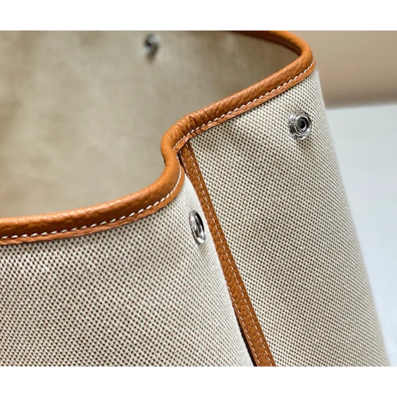 Hermes Garden Party 36cm Taška v plátně a zlaté kůže