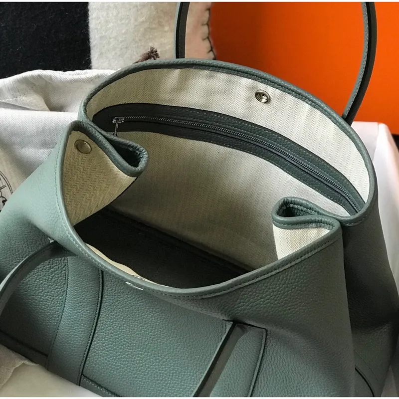 Hermes Garden Party 36 Taška v barvě Vert Amanda z kůže Clemence