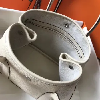 Hermes Garden Party 36 Taška v bílé kůži Clemence