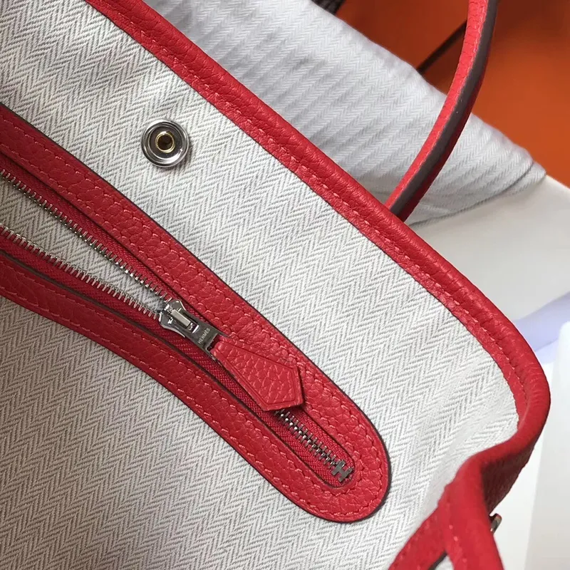 Hermes Garden Party 36 Taška v červené kůži Clemence