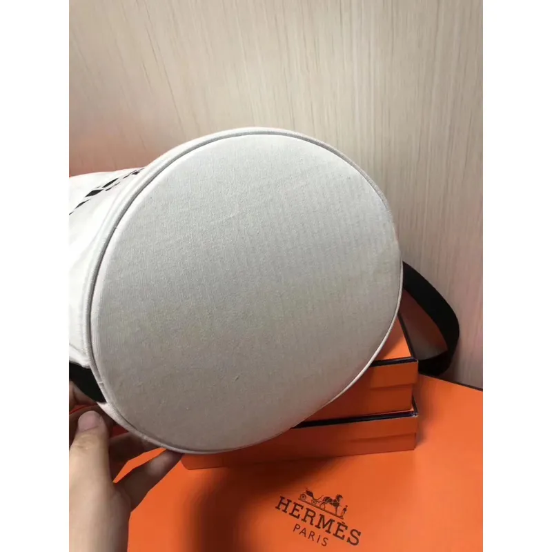 Hermes Taška na kosmetiku v bílé plátno