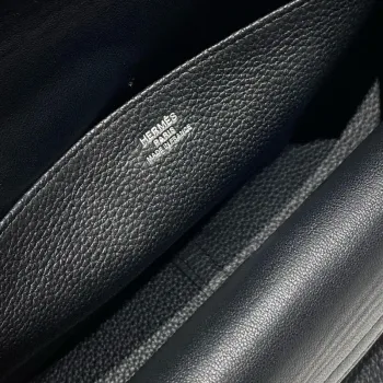 Taška Hermes Halzan 25 v černé kůži Clemence