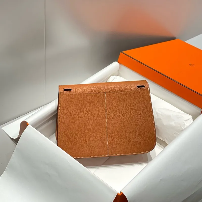 Taška Hermes Halzan 25 v zlaté kůži Clemence