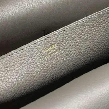 Taška Hermes Halzan 25 v kůži Clemence v odstínu Gris Meyer