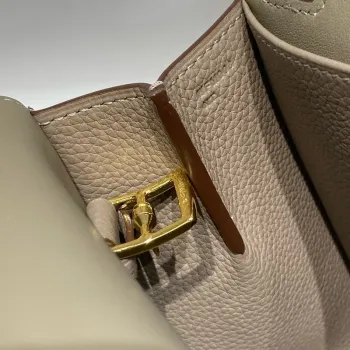 Kabelka Hermes Halzan 25 v kůži Clemence v odstínu Gris Asphalt