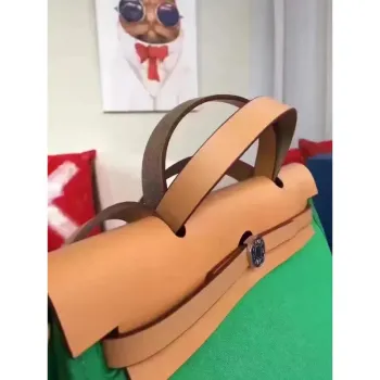 Hermes Herbag Zip PM 31cm Taška v zelené plátno