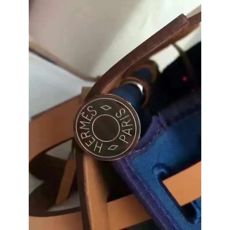 Hermes Herbag Zip PM 31cm Taška v safírové plátno