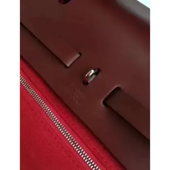 Hermes Herbag Zip PM 31cm Taška v červené plátno