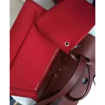 Hermes Herbag Zip PM 31cm Taška v červené plátno