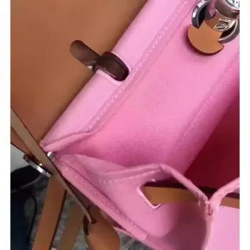 Hermes Herbag Zip PM 31cm Taška v růžové plátno
