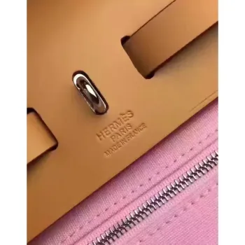 Hermes Herbag Zip PM 31cm Taška v růžové plátno