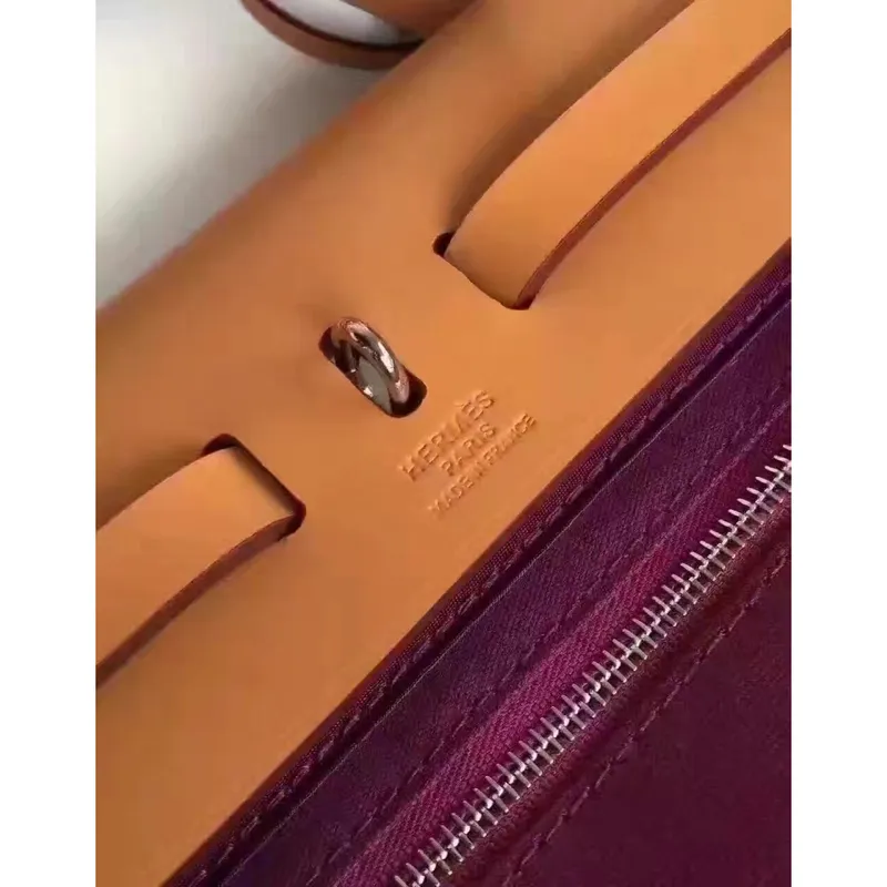 Hermes Herbag Zip PM 31cm Taška v fuchsiovém plátně